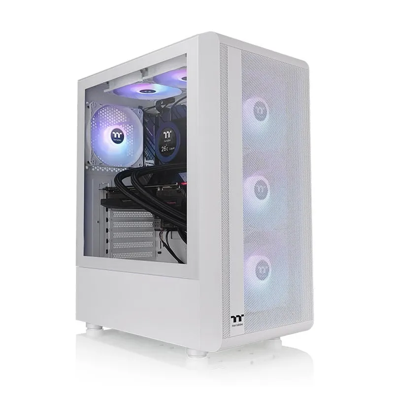Vỏ case Thermaltake S200 TG ARGB Mid Tower Chassis | Đen, sẵn 4 fan ARGB (CA-1X2-00M1WN-00)