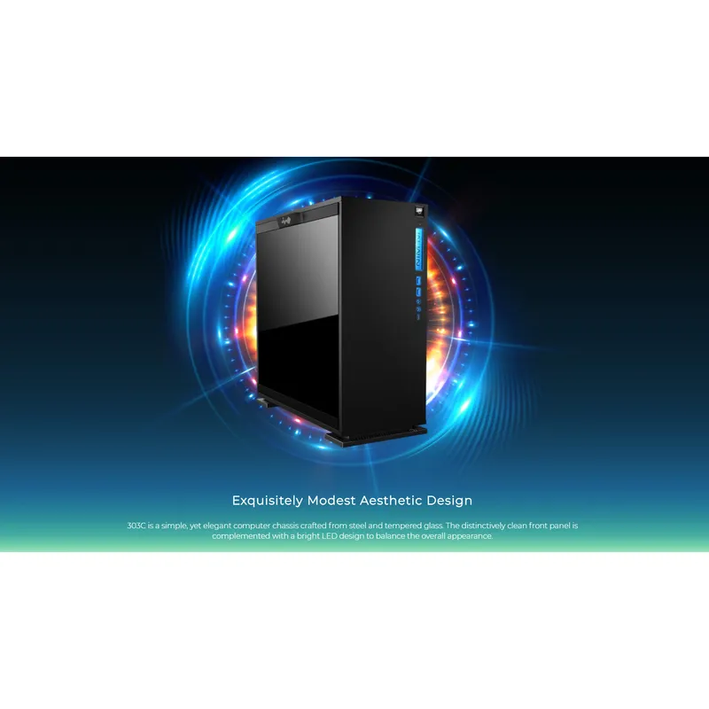 Vỏ case InWin 303C White ATX Mid Tower – Tempered Glass (Trắng)