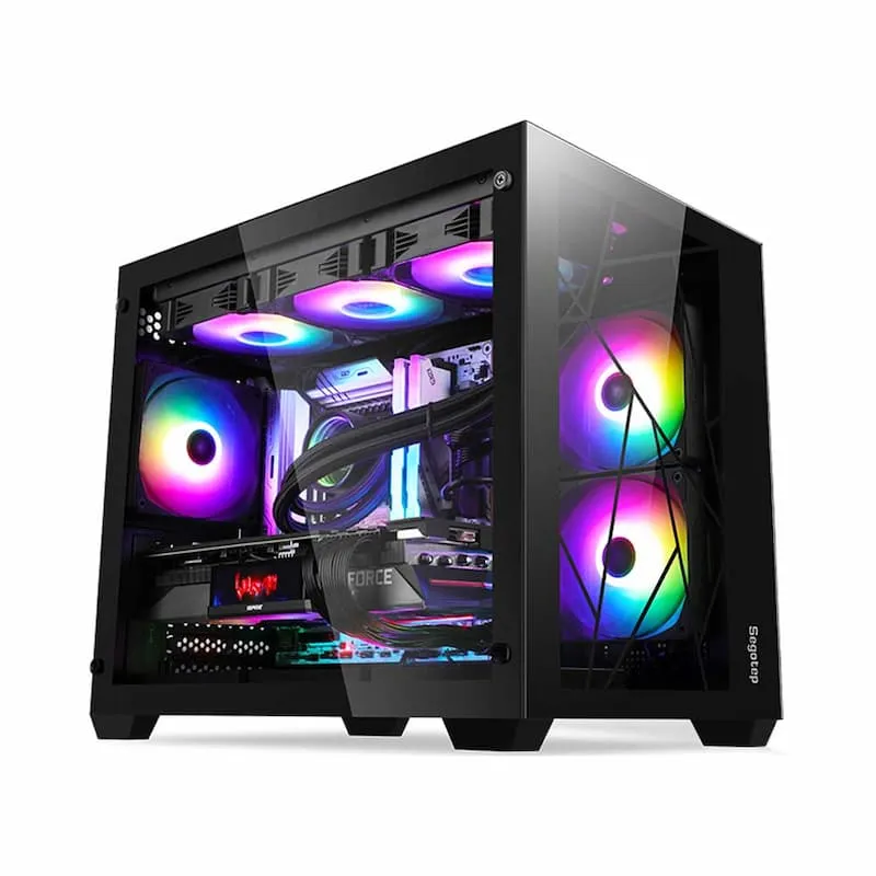 Vỏ case Segotep Lumi II | M-ATX, ITX, Đen / Trắng