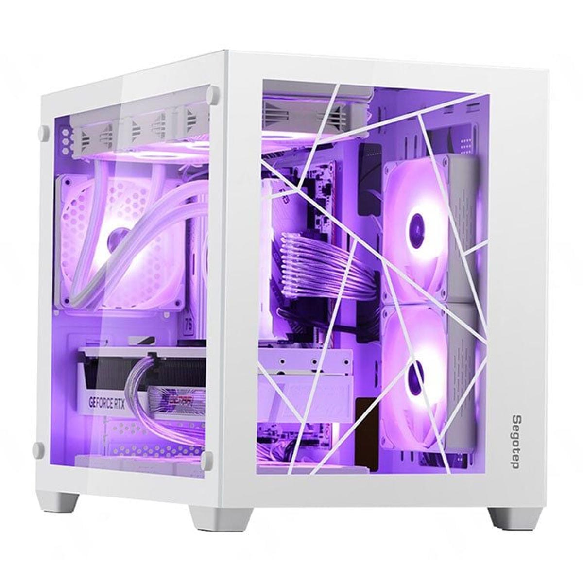 Vỏ case Segotep Lumi II | M-ATX, ITX, Đen / Trắng