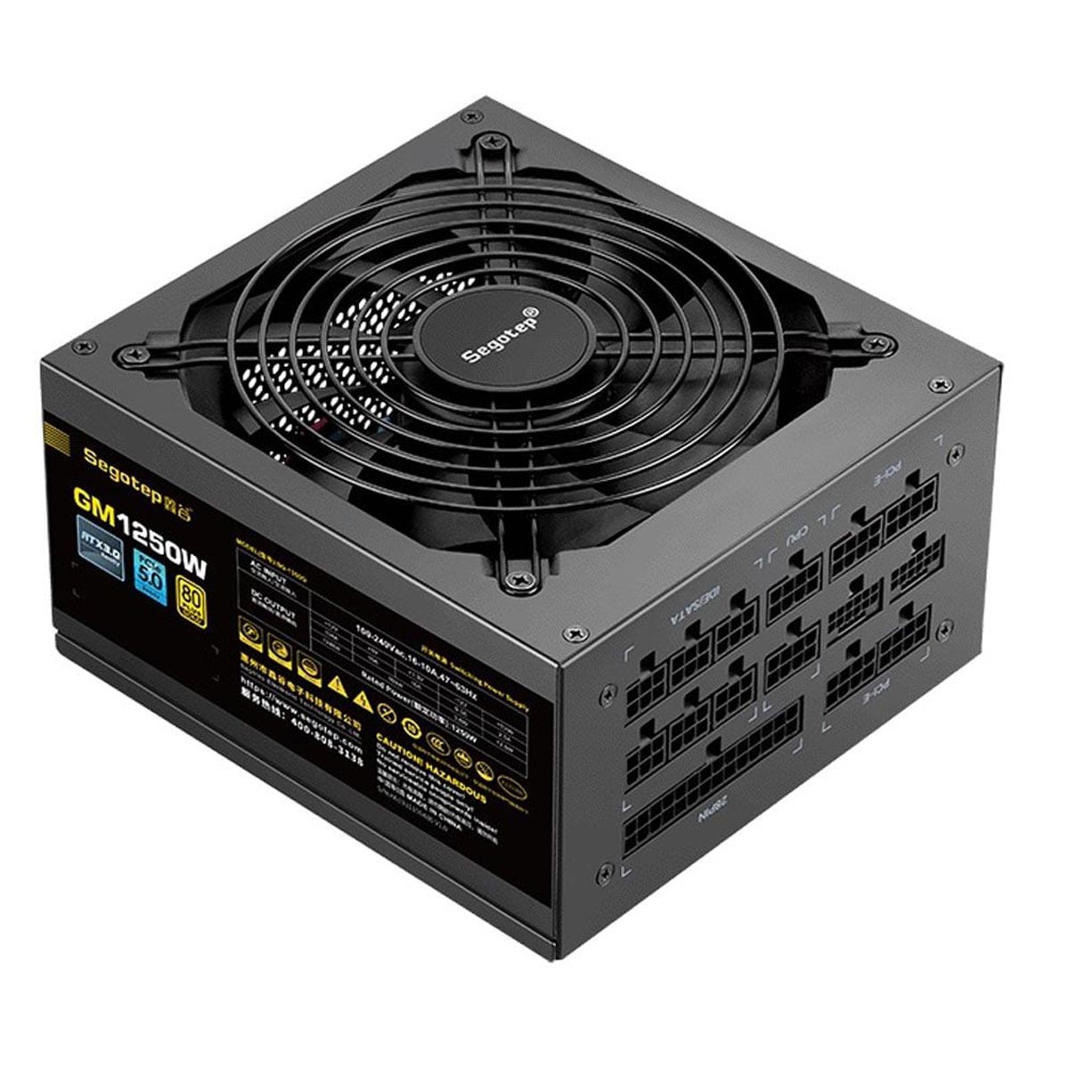 Nguồn Máy Tính 1250W Segotep GM ATX 3.0 PCIE 5.0 (Đen)