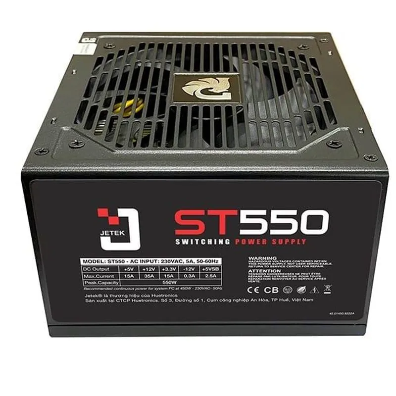 Nguồn Máy Tính Jetek J Series 550W Plus (ST550 POWER SUPPLY ATX 12V PFC)