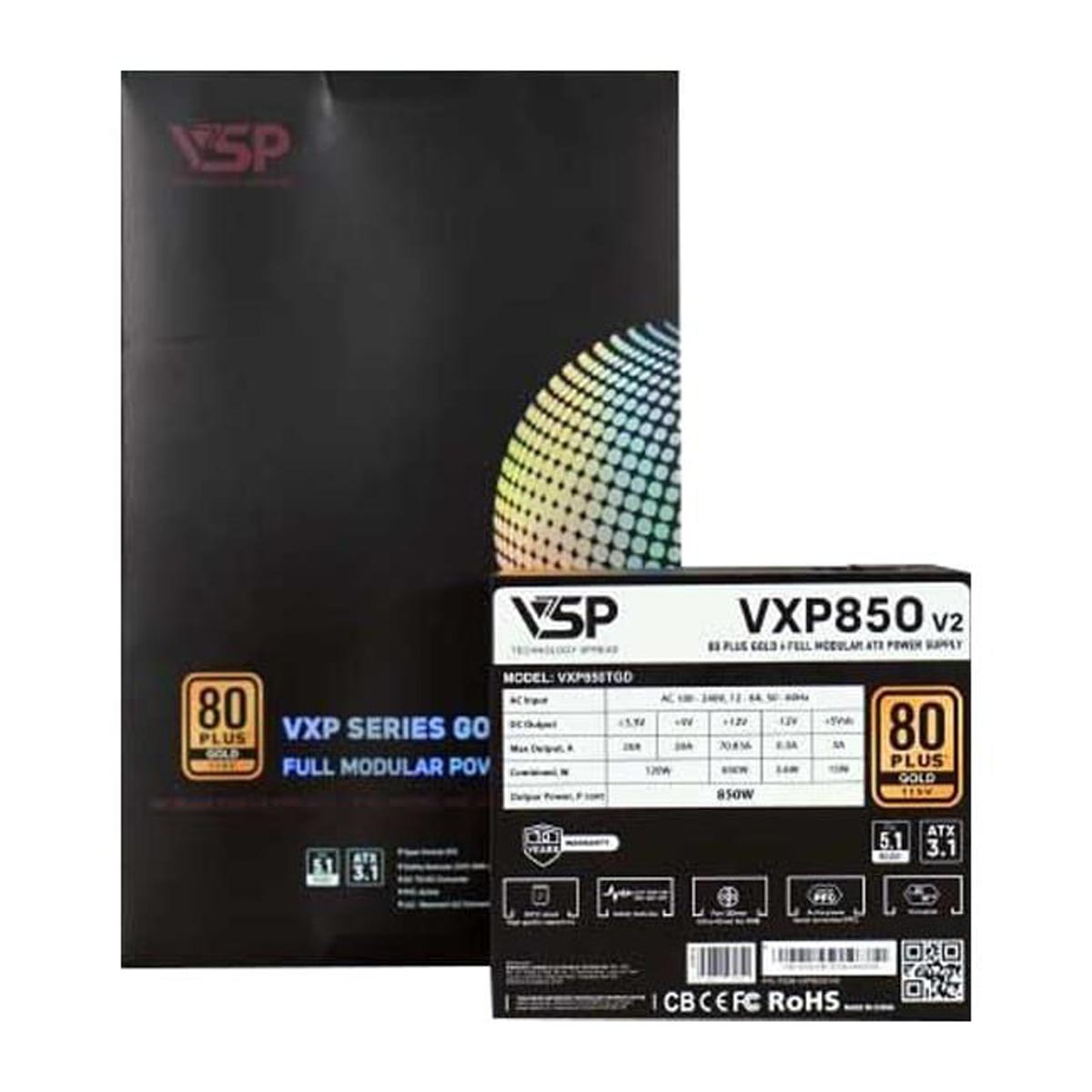 Nguồn Máy Tính VSP VXP 850W TGD V2 Gold Full Range