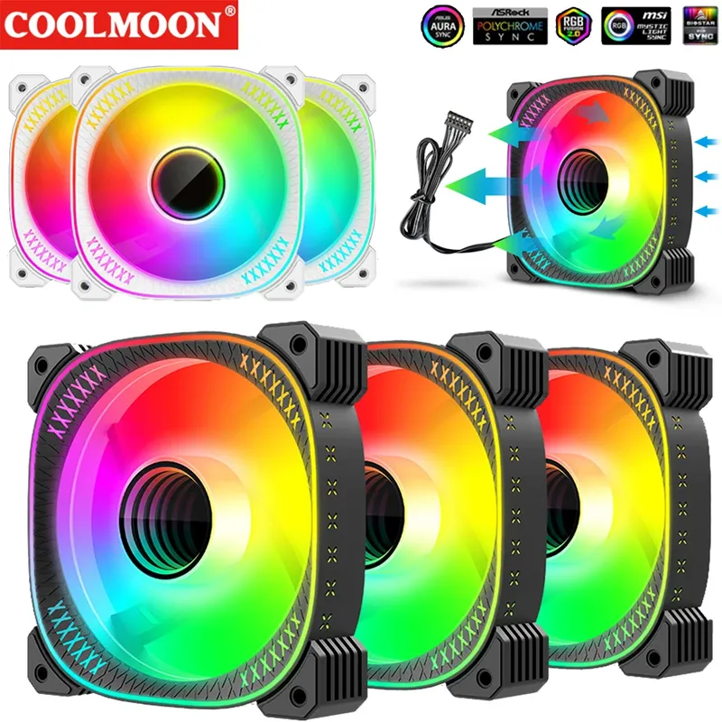 Fan Case Led ARGB Coolmoon TY1 | Đen, Sync Main