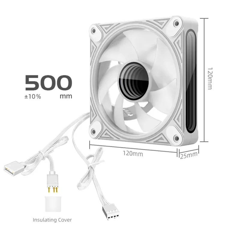 Fan Case Coolmoon F3 Pro ARGB White | Kit 3 fan, Sync Main