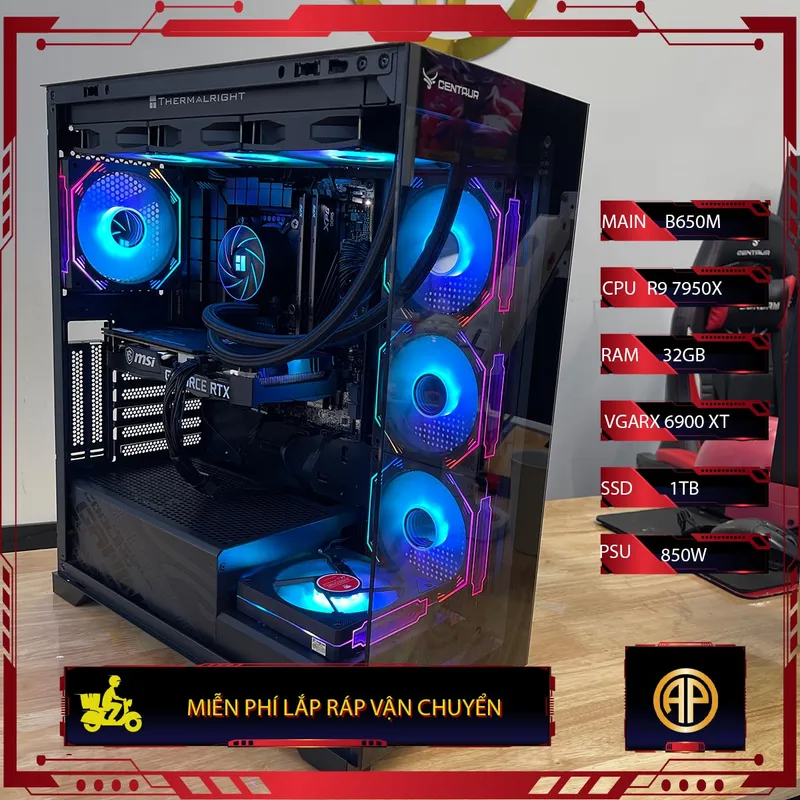 PC AMD Đen B650M  R9 7950X 32GB RX 6900 XT ( All New)