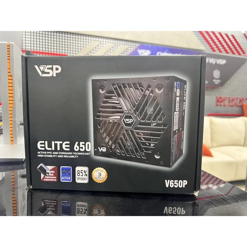 Nguồn Máy Tính VSP V650P-V3 650W A.PFC (Cáp Đôi CPU riêng biệt)