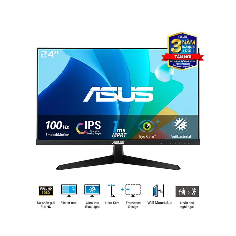 Màn Hình Máy Tính Gaming ASUS VY249HF-R | 23.8 inch, Full HD, IPS, 100Hz, 1ms, phẳng