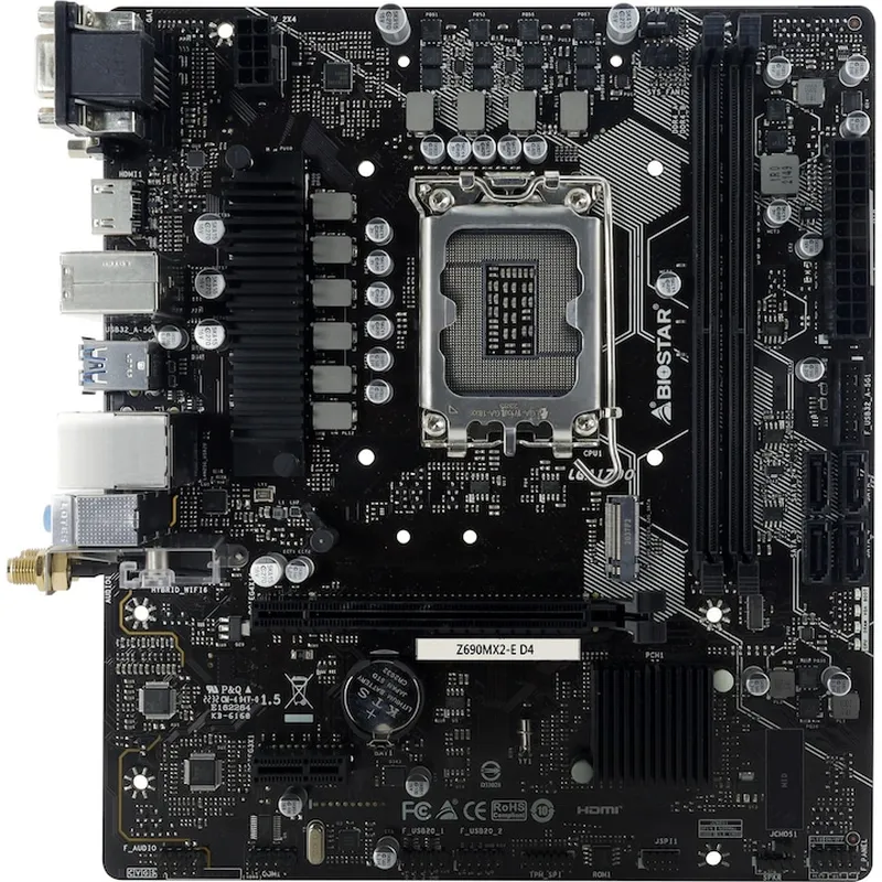 Mainboard Biostar Z690MX2-E D4 WiFi Socket | Có Socket WiFi & Card Intel