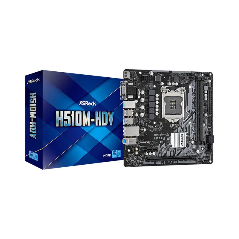 Mainboard Cũ Asrock H510M-HDV/M.2 SE | Intel H510, Socket 1200, Micro ATX, 2 khe DDR4