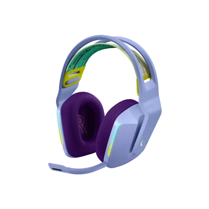 Tai nghe không dây Logitech G733 (981-000893) (LightSpeed Wireless, Tím Lilac)