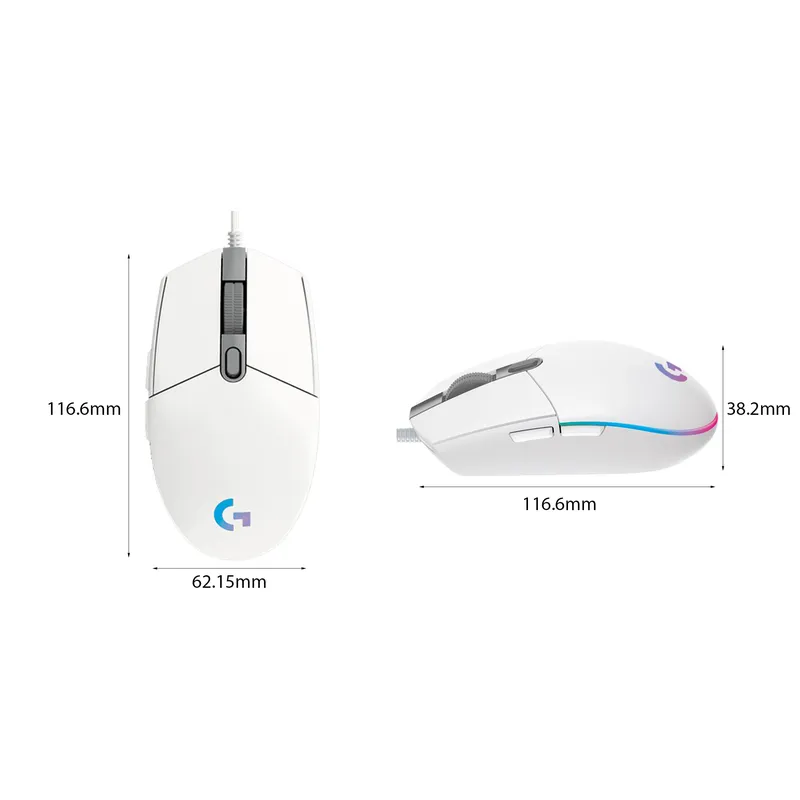 Chuột Logitech G102 Gen II Lightsync RGB Gaming (Trắng)