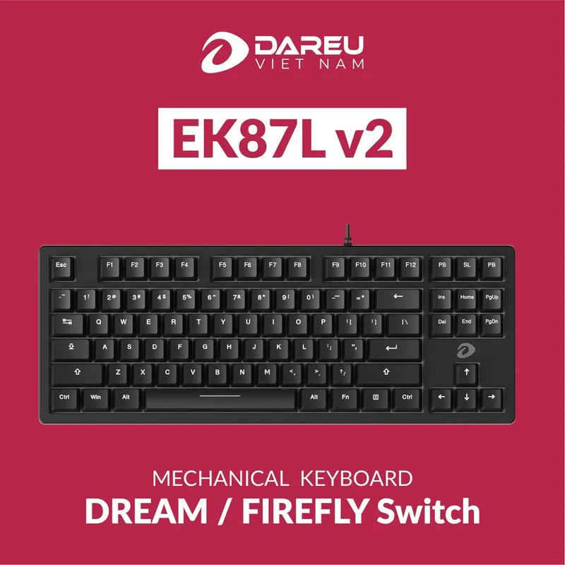 Bàn phím cơ DareU EK87L V2 - Black | Dream (Linear) Switch