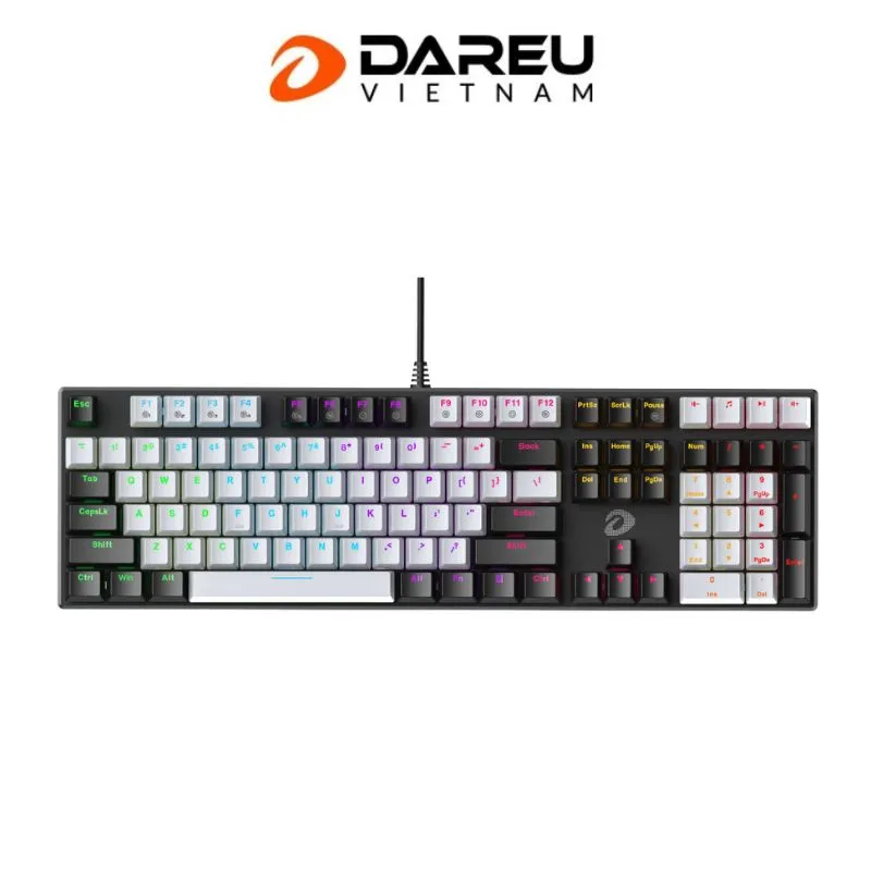 Bàn Phím Cơ Dareu EK1280X | Black Grey, Blue Switch, Multi Led, 104 Phím