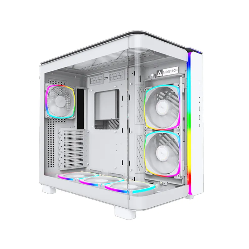Vỏ case Montech King 95 Pro - Trắng | Sẵn 6 fan ARGB