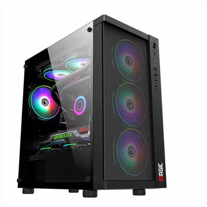 Vỏ Case Magic Roger RGB M-ATX | Black, không kèm fan