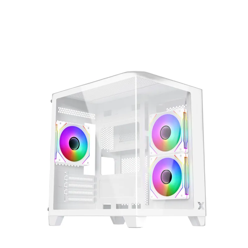 Vỏ Case Xigmatek Aqua M Nano 3GF - White | Kèm sẵn 3 fan (EN45516)