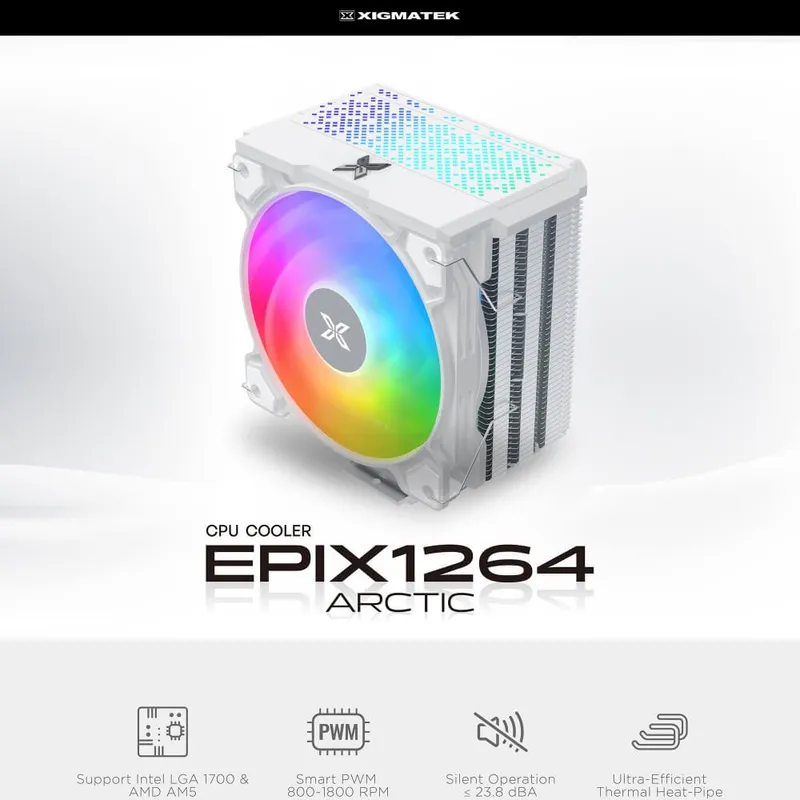 Tản nhiệt khí CPU Xigmatek EPIX 1264 Artic - Trắng