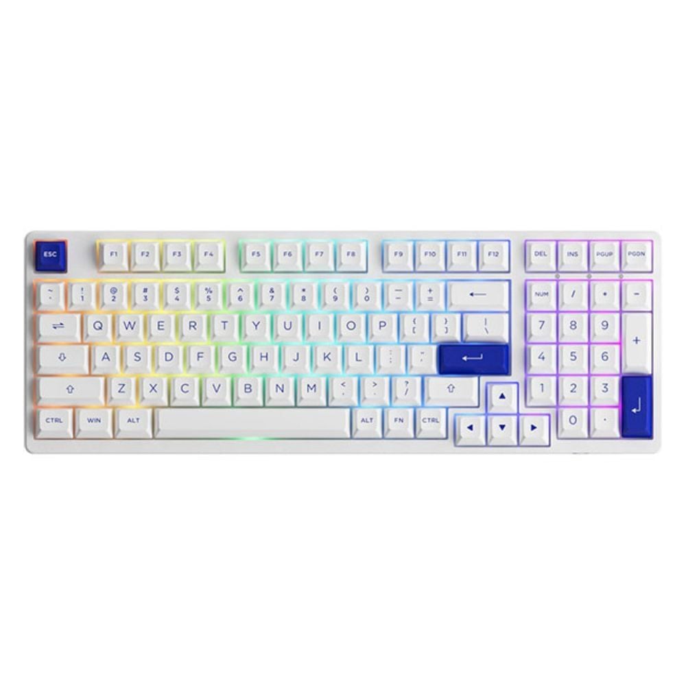 Bàn phím cơ Akko 3098B Multi modes Blue on White | Akko CS Switch - Jelly Pink