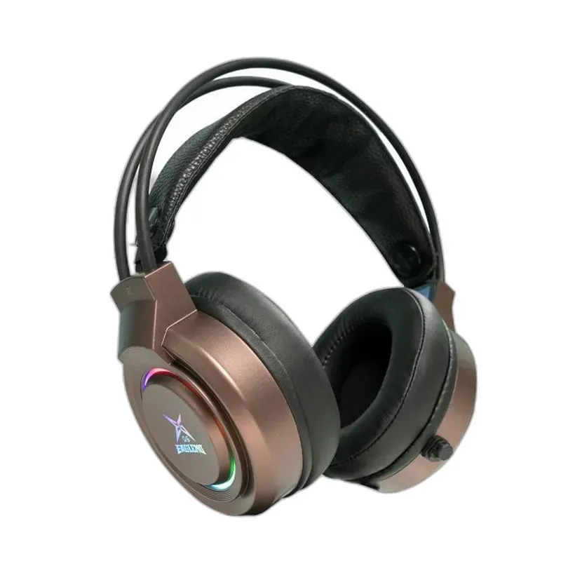 Tai Nghe Q6 Brown 7.1 Surround Gaming RGB (Đen Nâu)