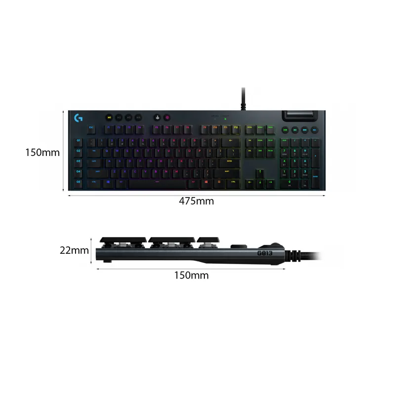 Bàn Phím Cơ Logitech G813 GL Linear Lightsync RGB (Đen)