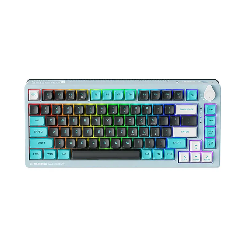 Bàn phím cơ K600T-B82 Tri-Mode RGB Grey Blue Wireless GR Silver Switch