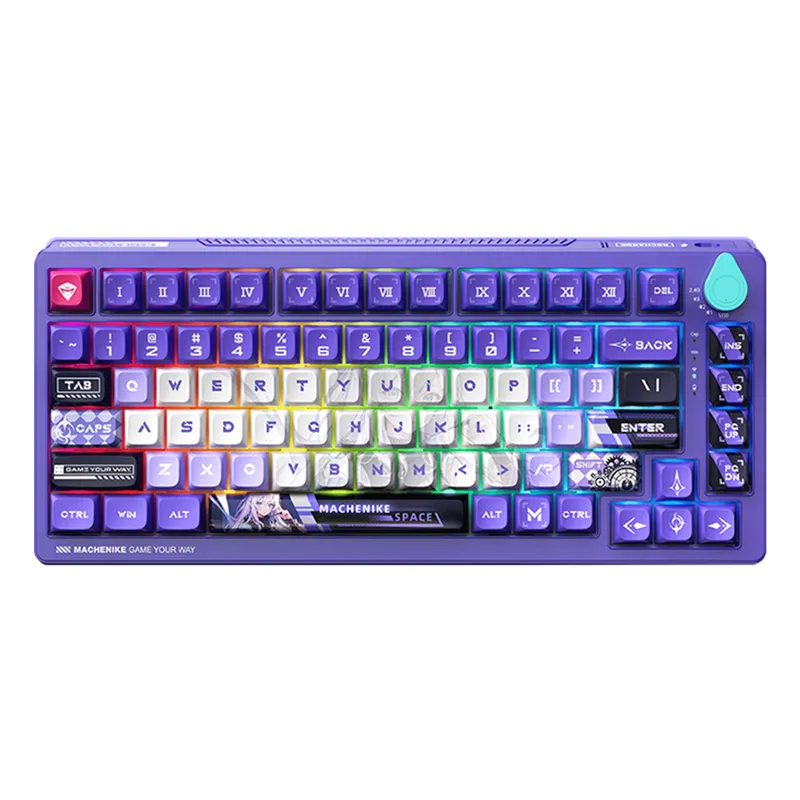 Bàn phím cơ K600T-B82 Tri-Mode RGB White Purple (Shirasaiko) Wireless GR Purple