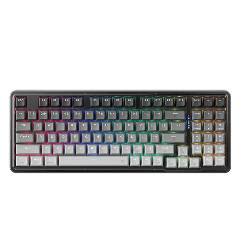Bàn phím cơ K500F-B94W Tri-Mode RGB Grey Wireless GR Purple