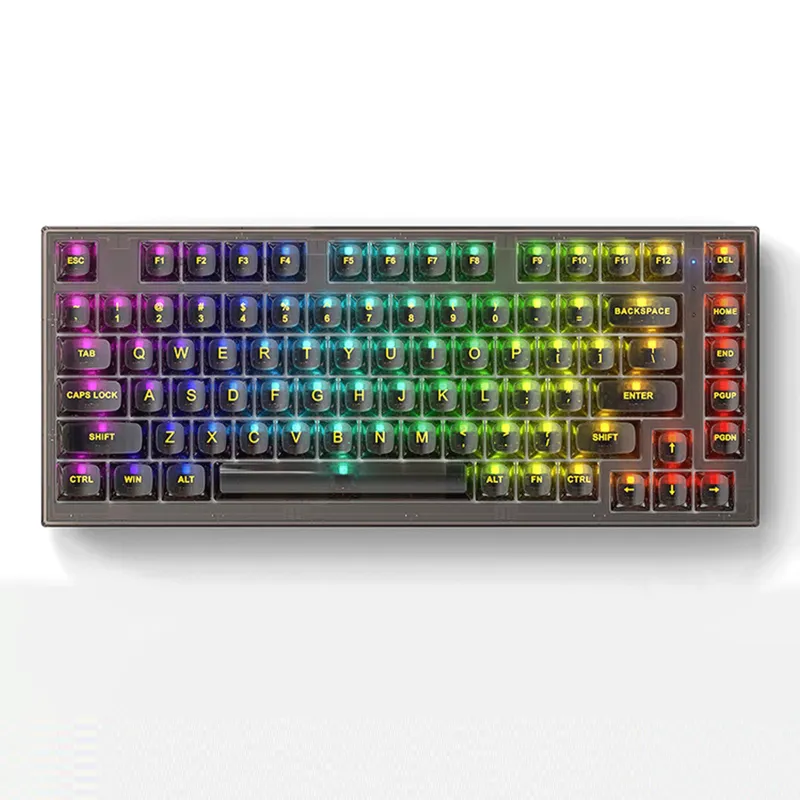 Bàn phím cơ Xinmeng X75 RGB | Wireless, Clear Black, Triple Mode, Hot swap, RGB, Salt Ice Axis Switch