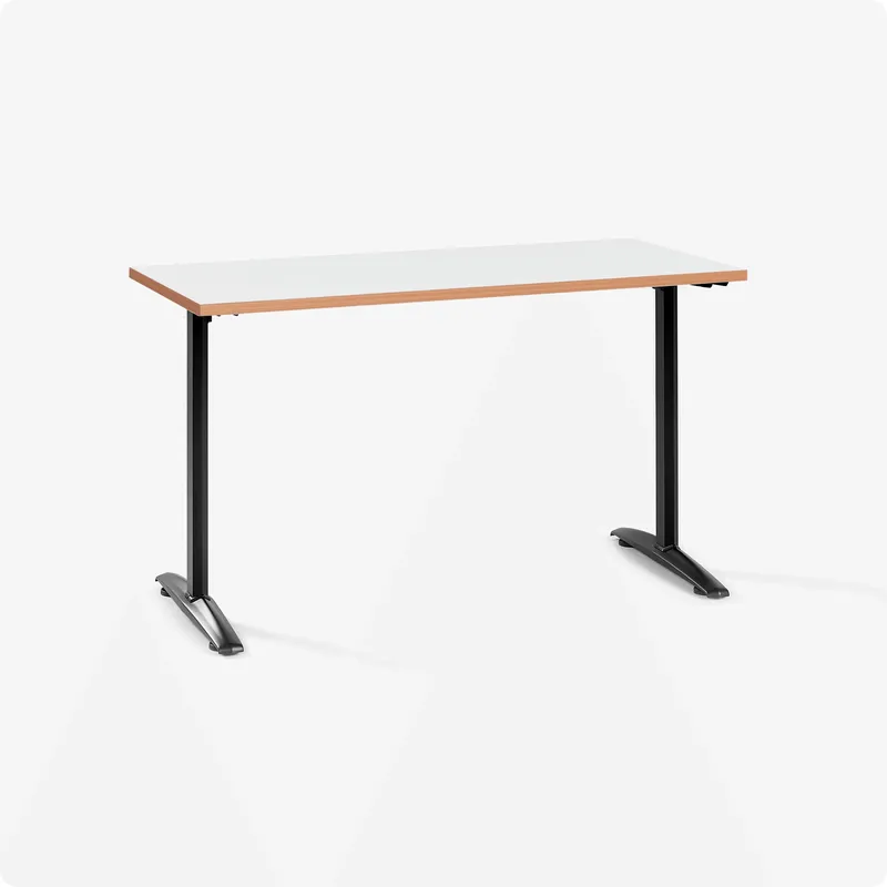 Bàn văn phòng HyperWork Core Desk - 1m2 | Khung trắng, mặt bàn trắng