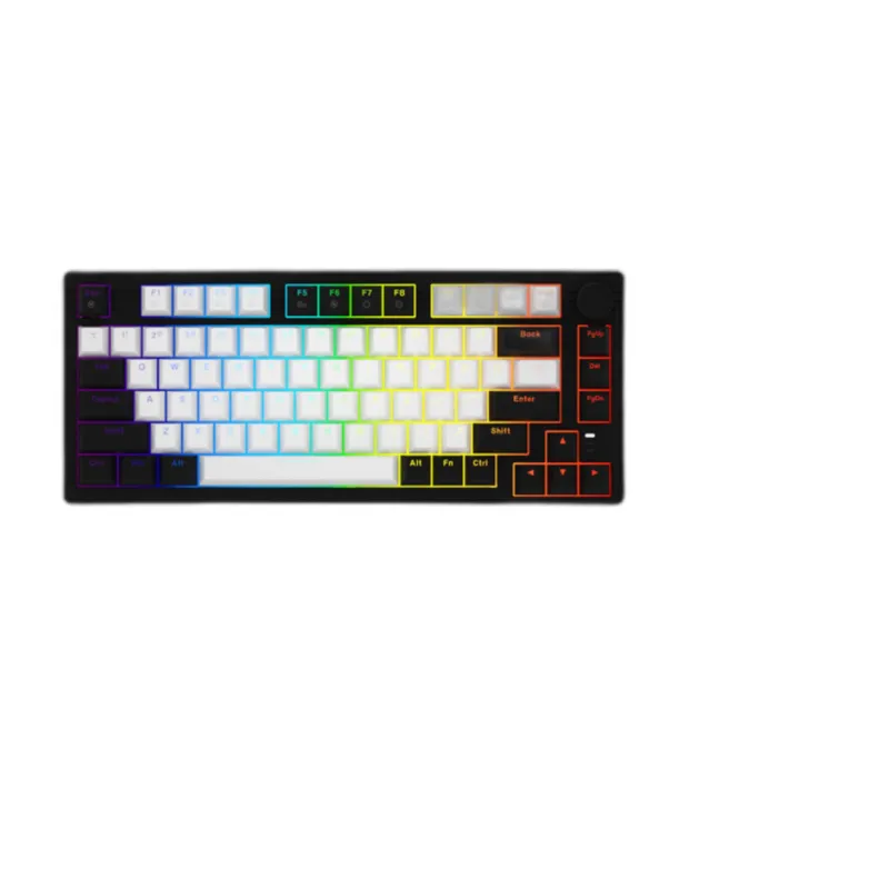 Bàn phím cơ DareU EK75 White - Black | 2 sides RGB strip, Type-C, Firefly (Tactile) Switch