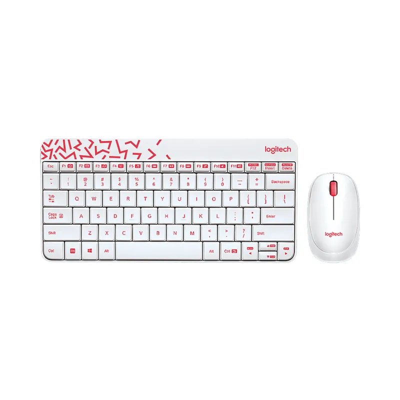 Combo bàn phím + Chuột không dây Logitech MK240 (Trắng - Đỏ)