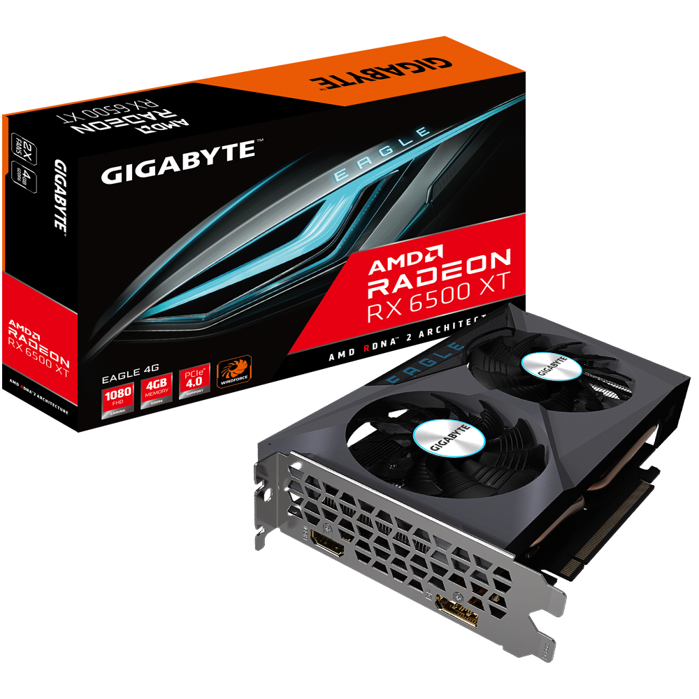 Card màn hình GIGABYTE RX 6500 XT 4GB GDDR6 EAGLE (GV-R65XTEAGLE-4GBD)