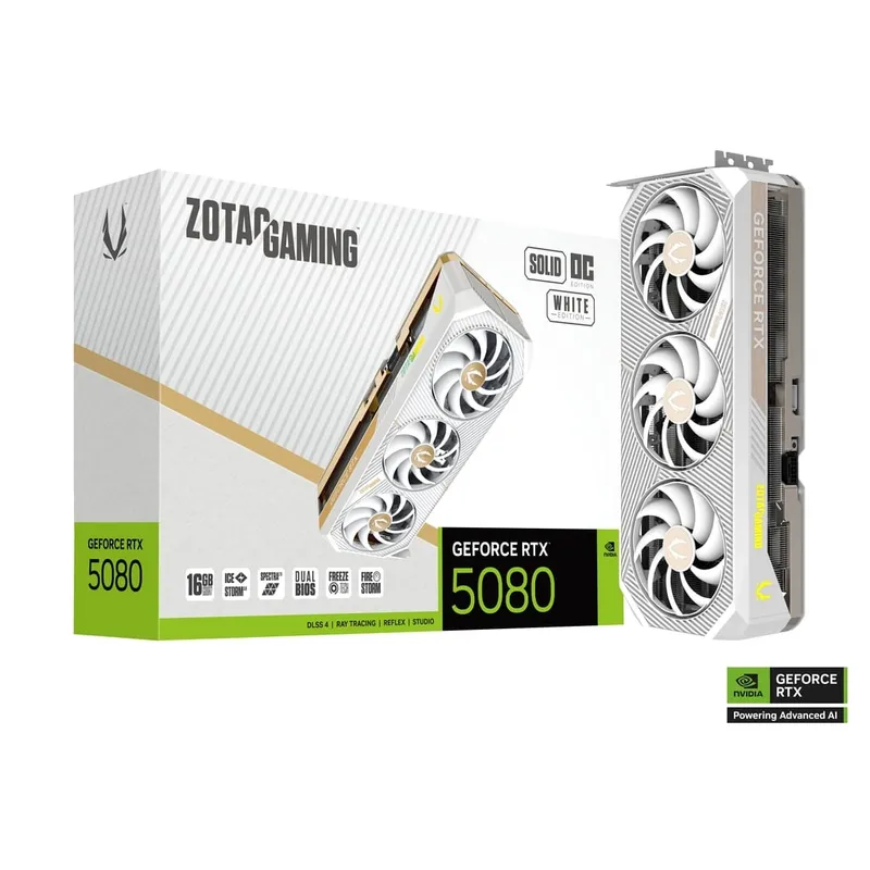 Card màn hình ZOTAC GAMING GeForce RTX 5080 SOLID OC White Edition