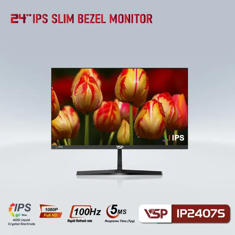 Màn Hình Máy Tính Gaming VSP IP2407S (23.8 inch/FHD/IPS/100Hz/5ms/HDMI + VGA/Phẳng)