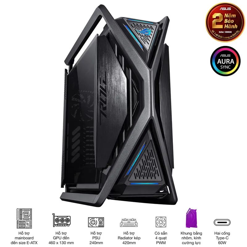 Vỏ Case Asus ROG Hyperion GR701  (Full Tower / Màu Đen )