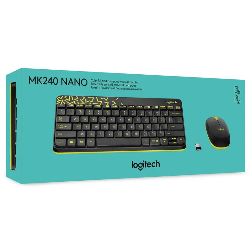 Combo bàn phím + Chuột không dây Logitech MK240 (Đen)