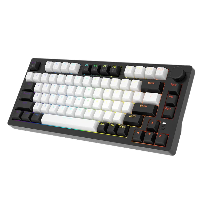 Bàn phím cơ Dare-U EK75 Grey Black | PBT, 2 Sides RGB Strip, Type-C, Dream (Linear) Switch