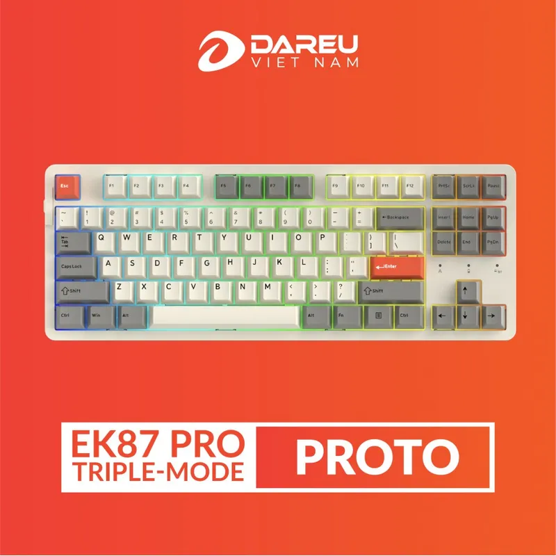 Bàn phím cơ Dare-U EK106 Pro Haze Blue | Wireless Triple Mode, Gasket Mount, RGB, Cloud (Linear) Switch