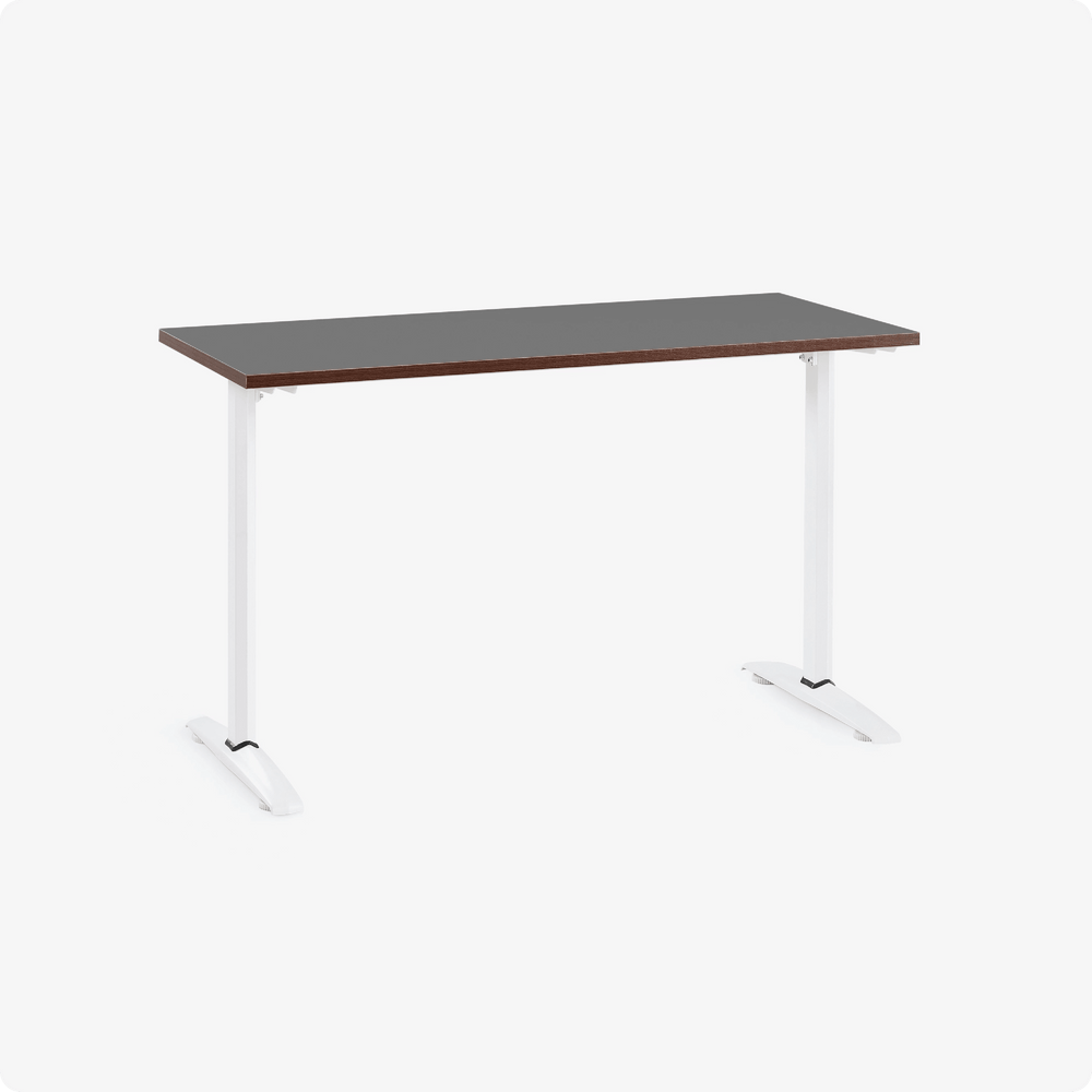 Bàn văn phòng HyperWork Core Desk - 1m2 | Khung trắng, mặt bàn đen