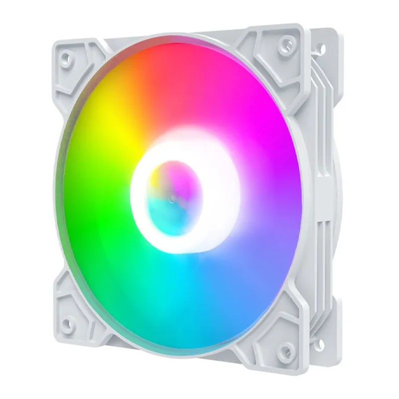 Fan Case CoolMoon K8 Led RGB Trắng (RGB Fixed, Không Cần Hub)