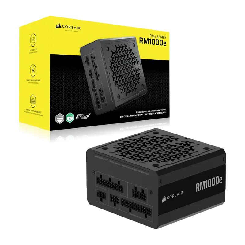 Nguồn Máy Tính Corsair RM1000e 1000W Full Modular | ATX 3.1, PCIe 5.1, 80 Plus Gold (CP-9020297-NA)