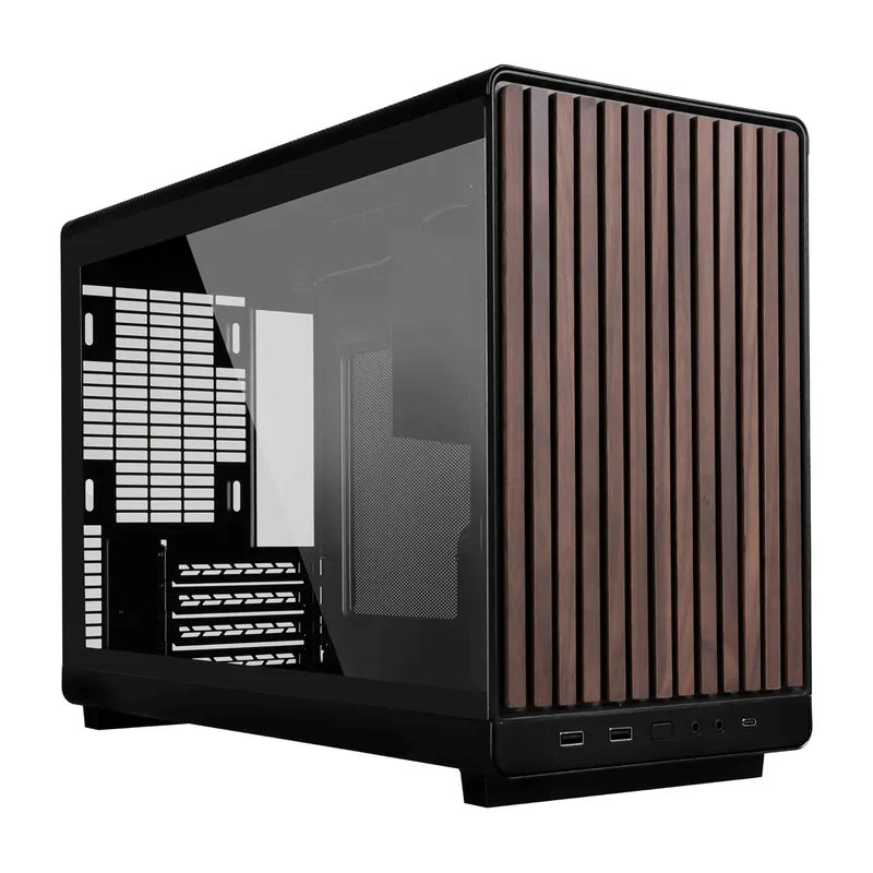 Vỏ Case Lian Li A3 M-ATX - Đen | Mặt gỗ, nắp hông kính (CASELLA3XWDG)