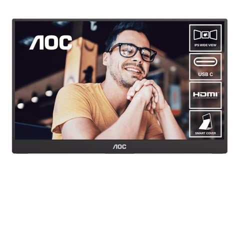 Màn Hình Máy Tính di động AOC 16T20 | 15.6 inch, Full HD, IPS, 60Hz, 5ms, 16.7 triệu màu, USB-C, kèm Foldable Smart Cover