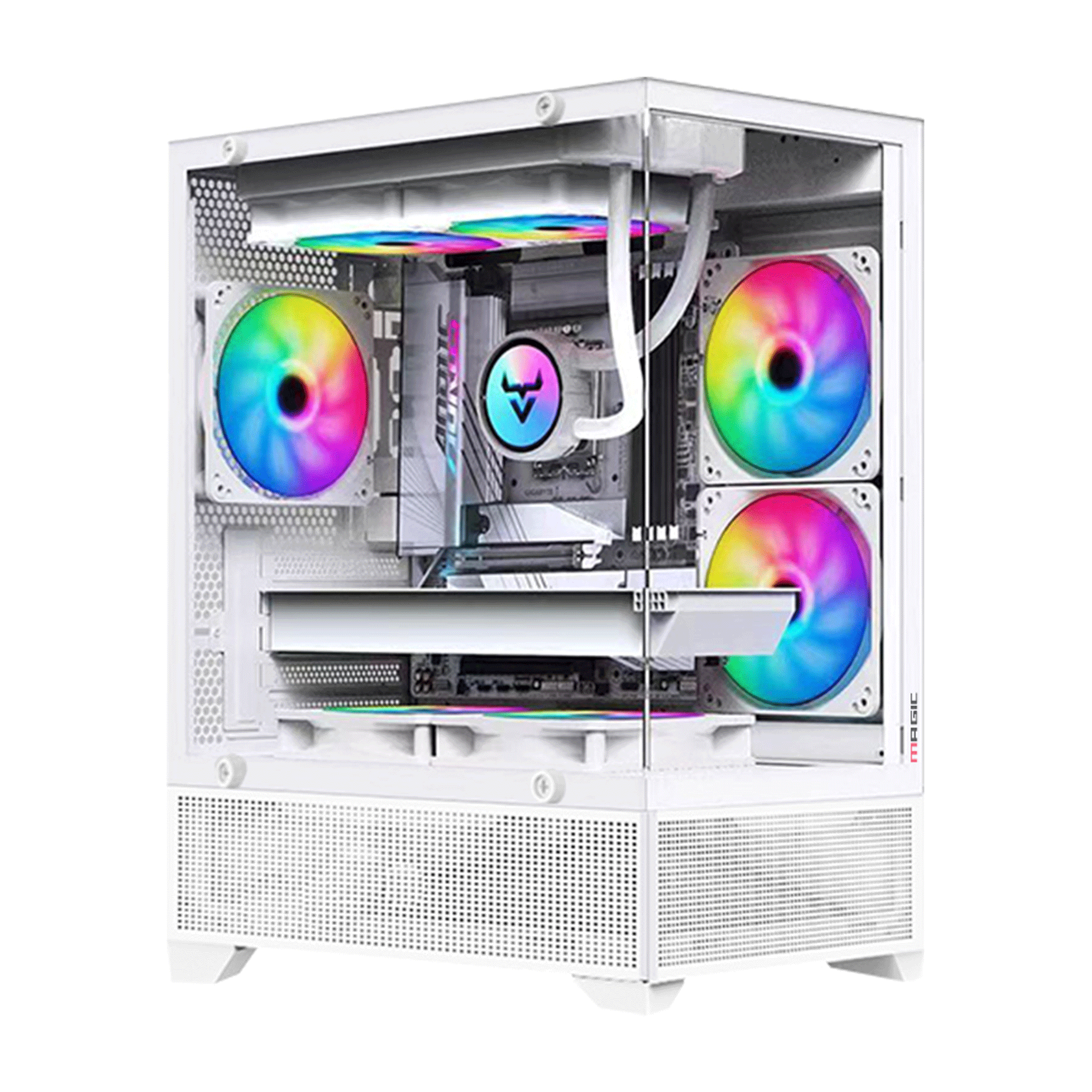 Vỏ Case Magic Mix Tower Air - Trắng | Aio 240, hồ cá