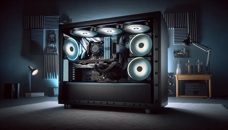 Bên trong một PC workstation ưu tiên sự ổn định và yên tĩnh với tản nhiệt khí cao cấp không có đèn RGB.