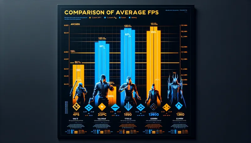 Biểu đồ so sánh FPS trung bình của PC 10 triệu và PC 15 triệu trên các game Valorant, CS2, Cyberpunk 2077, Elden Ring.