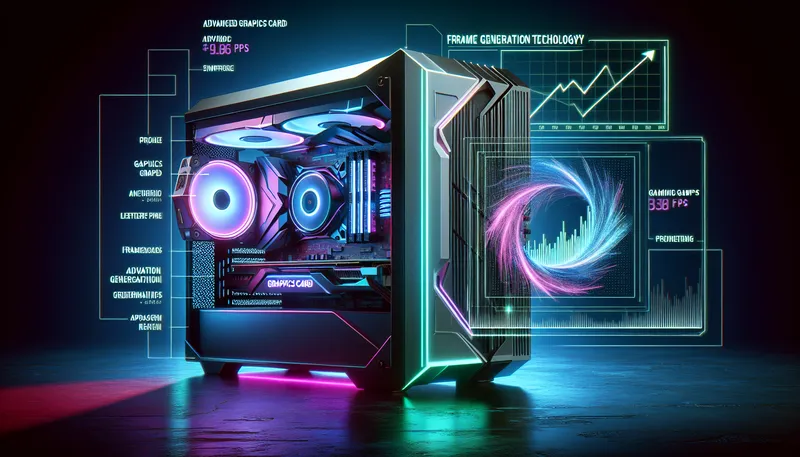 Bộ PC gaming sử dụng card đồ họa RTX 4060 với công nghệ DLSS 3 Frame Generation giúp tăng FPS vượt trội.
