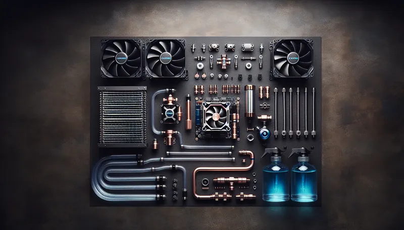 Các linh kiện cần thiết của một bộ tản nhiệt nước Custom cơ bản.