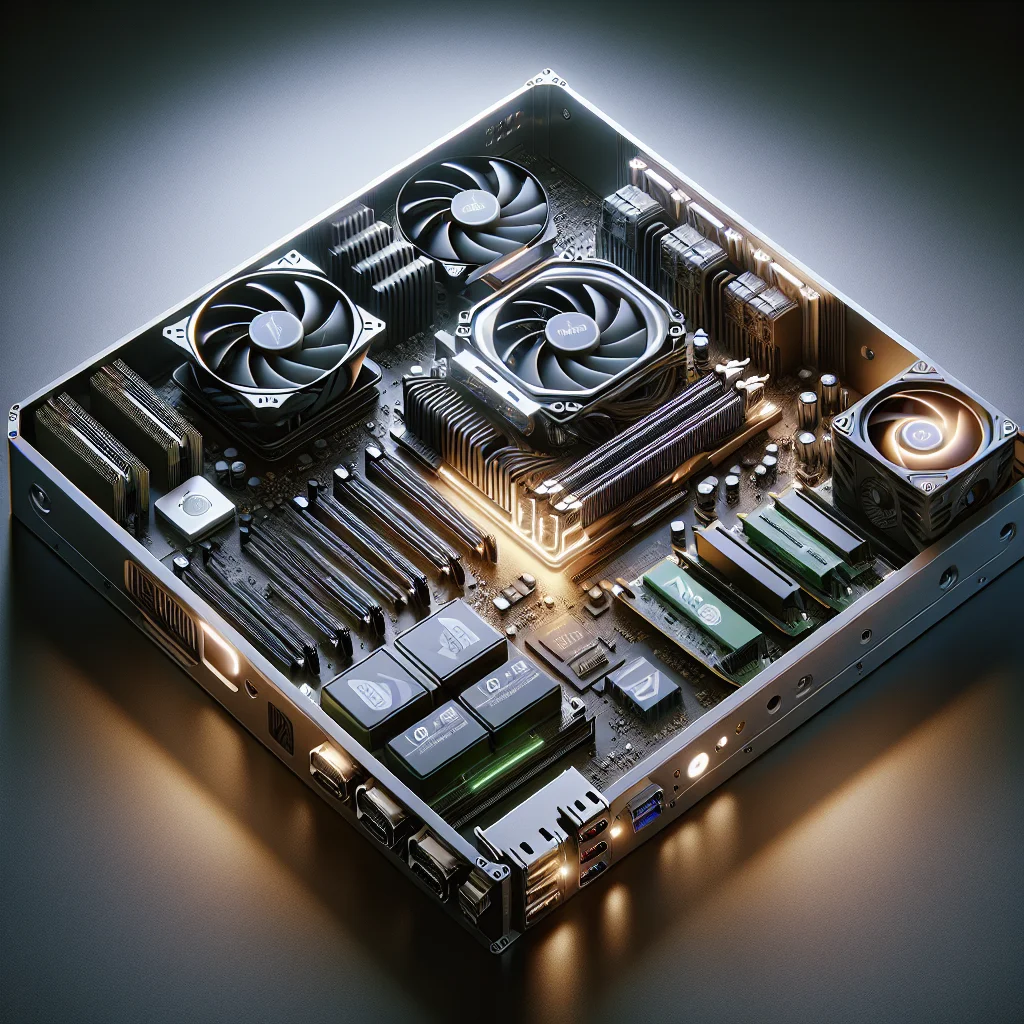 Các linh kiện CPU, GPU, RAM, SSD bên trong một bộ PC đồ họa chuyên dụng.
